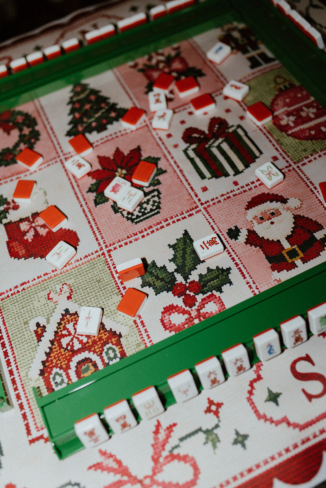 Christmas Needlepoint Mahjong Mat