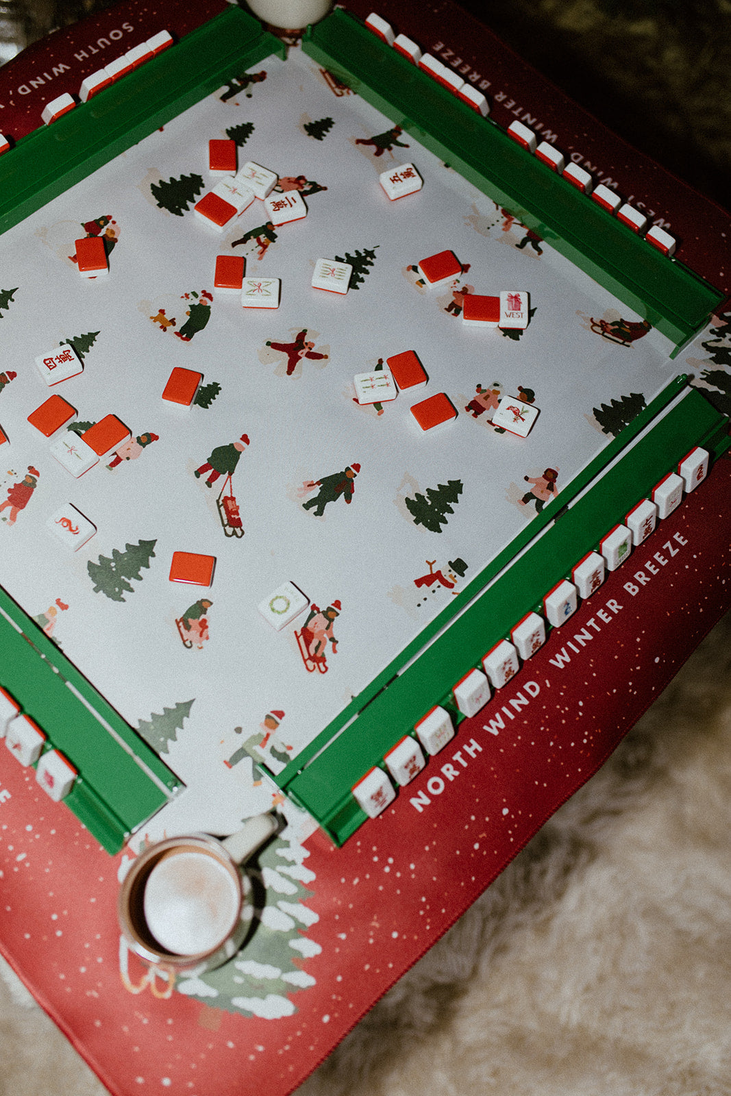 Snow Day Christmas Mahjong Mat