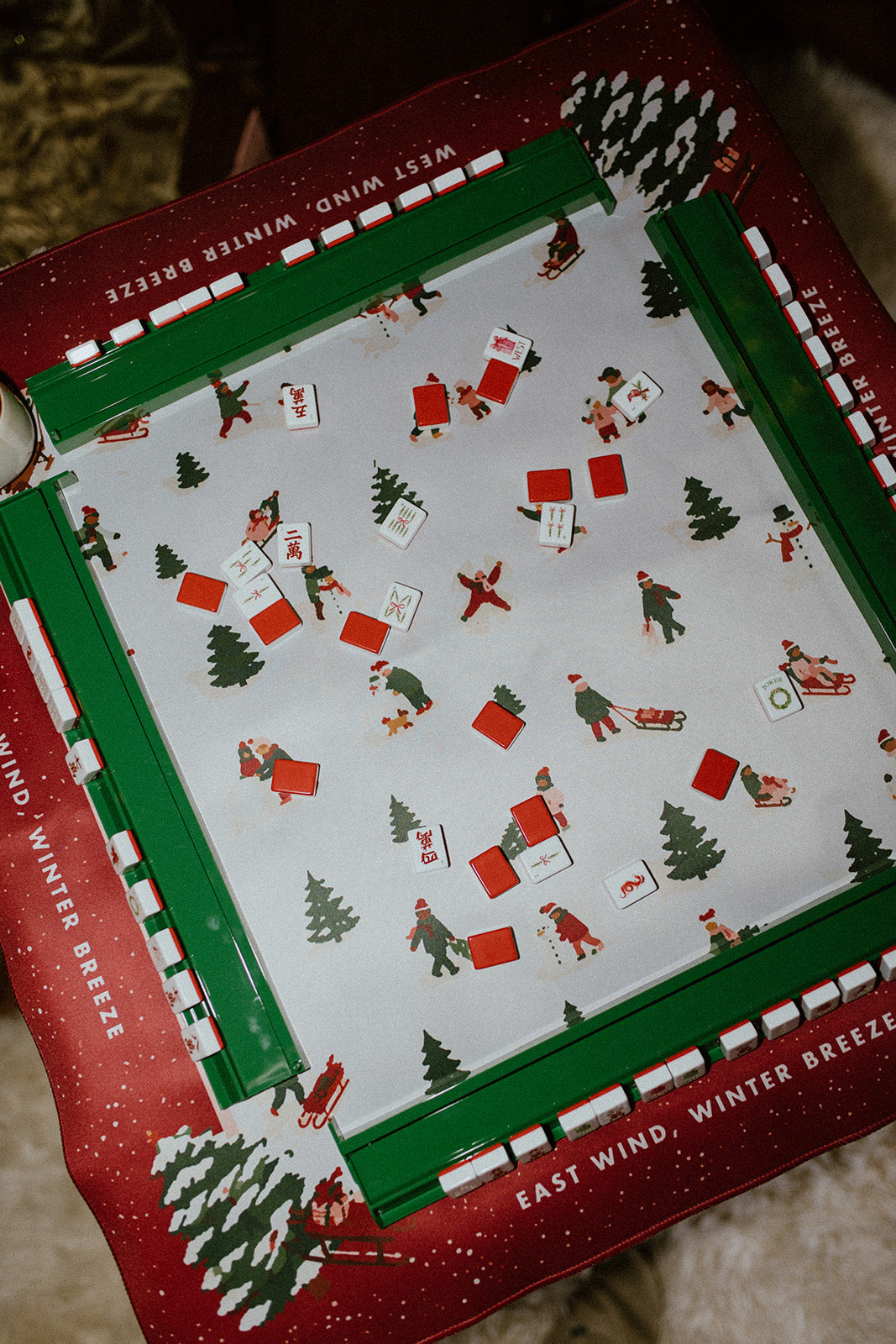 Snow Day Christmas Mahjong Mat
