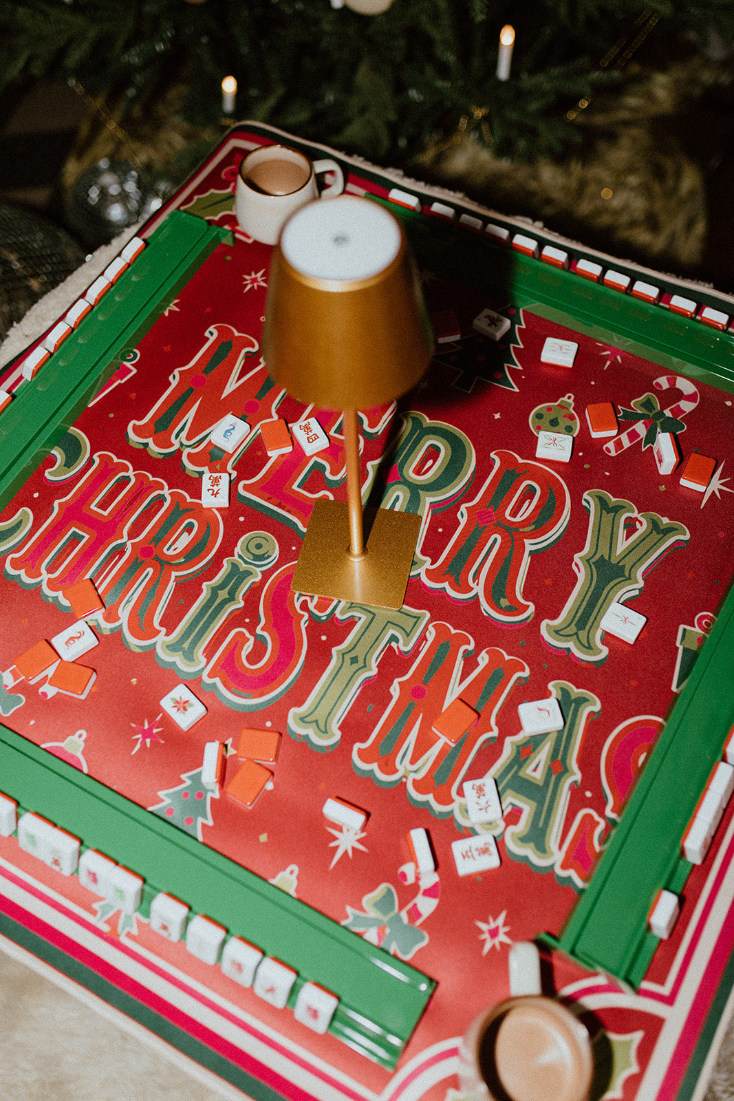 Merry Christmas Holiday Mahjong Mat