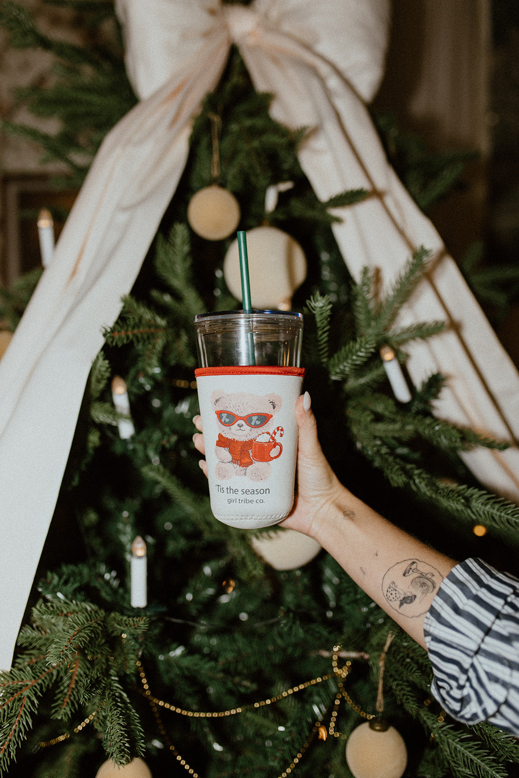 Iced Coffee Sleeve - Holiday Bear
