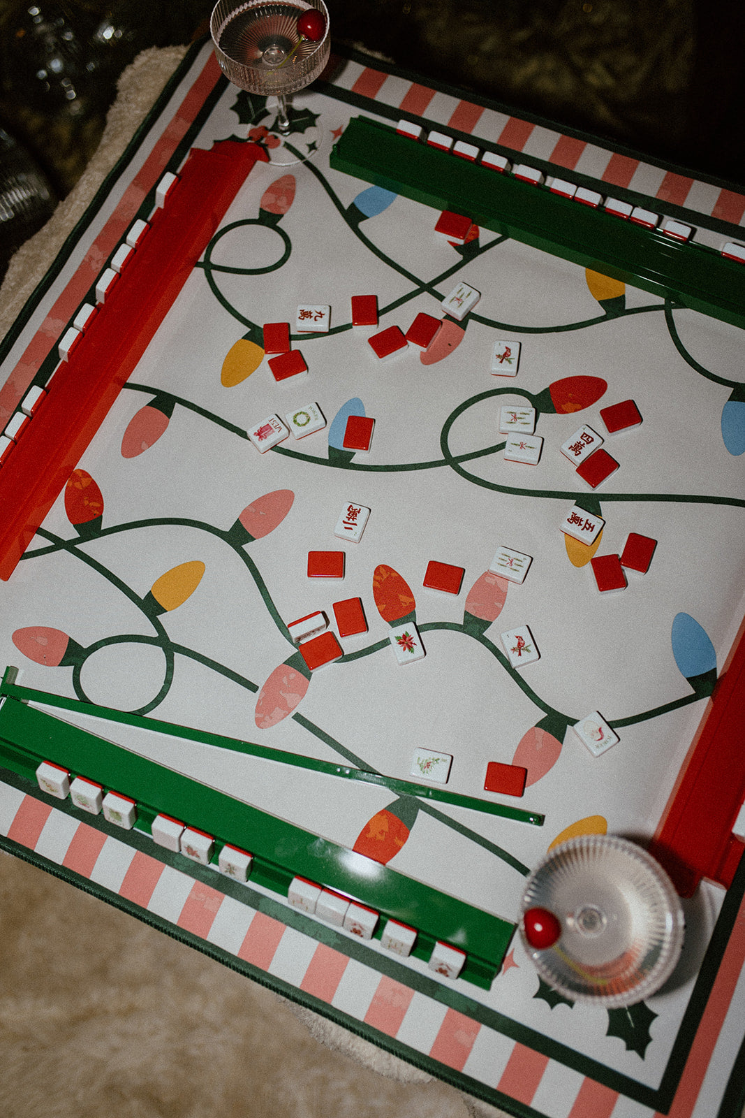 Holiday Lights Christmas Needlepoint Mahjong Mat