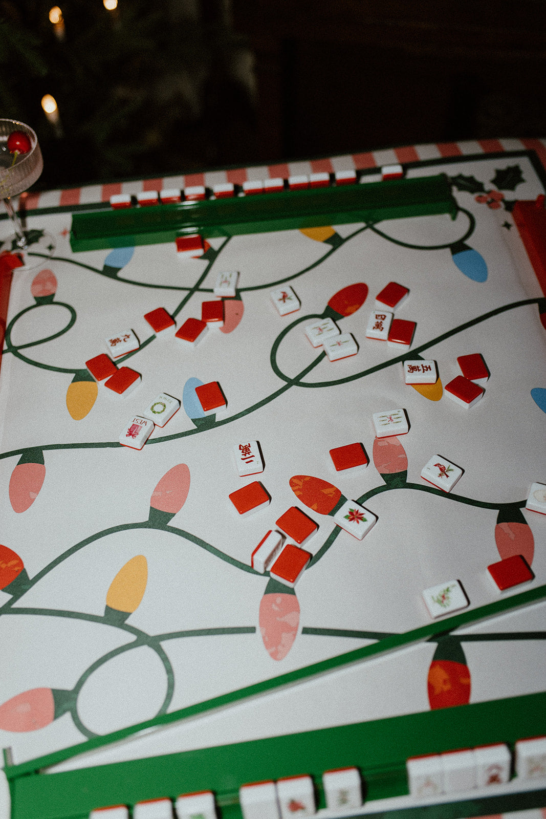 Holiday Lights Christmas Needlepoint Mahjong Mat