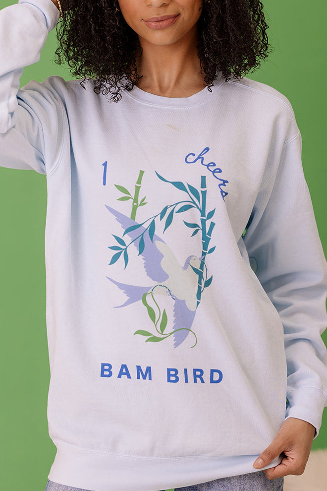 Bird Bam Mahjong Sweatshirt in Spring Blue