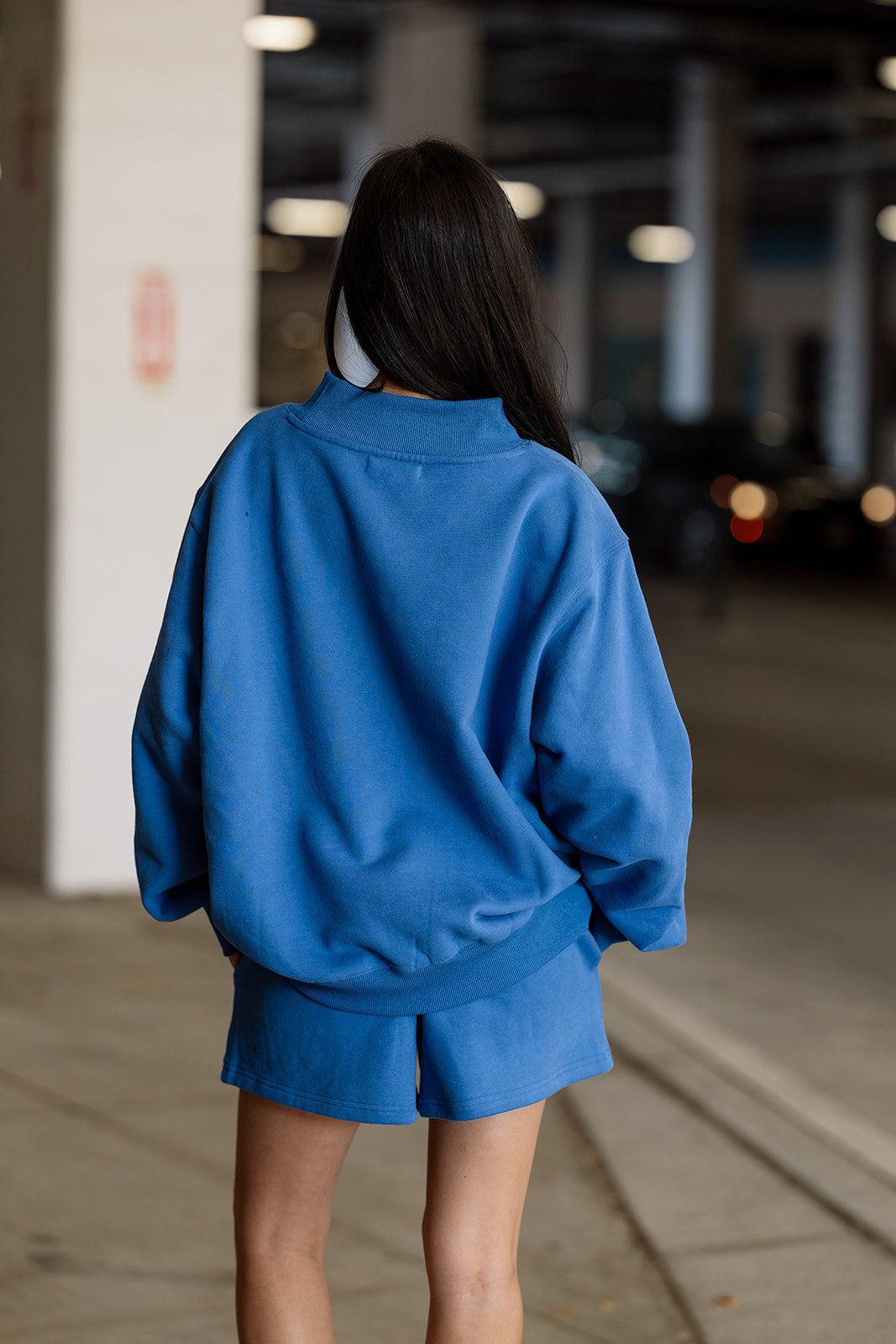 Mock Neck Sweatshirt in Royal Blue