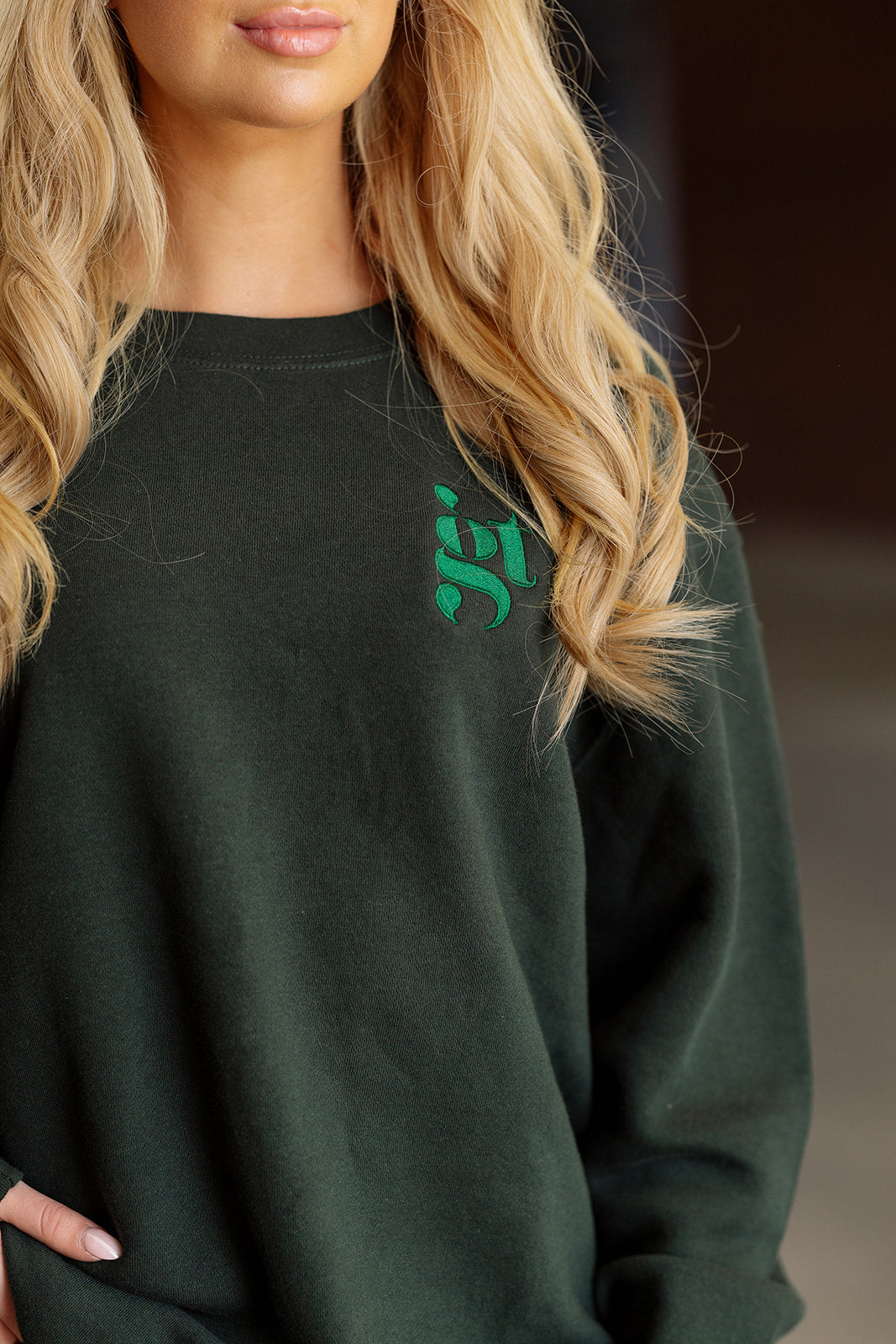Girl Tribe Logo Sweatshirt in Hunter Green