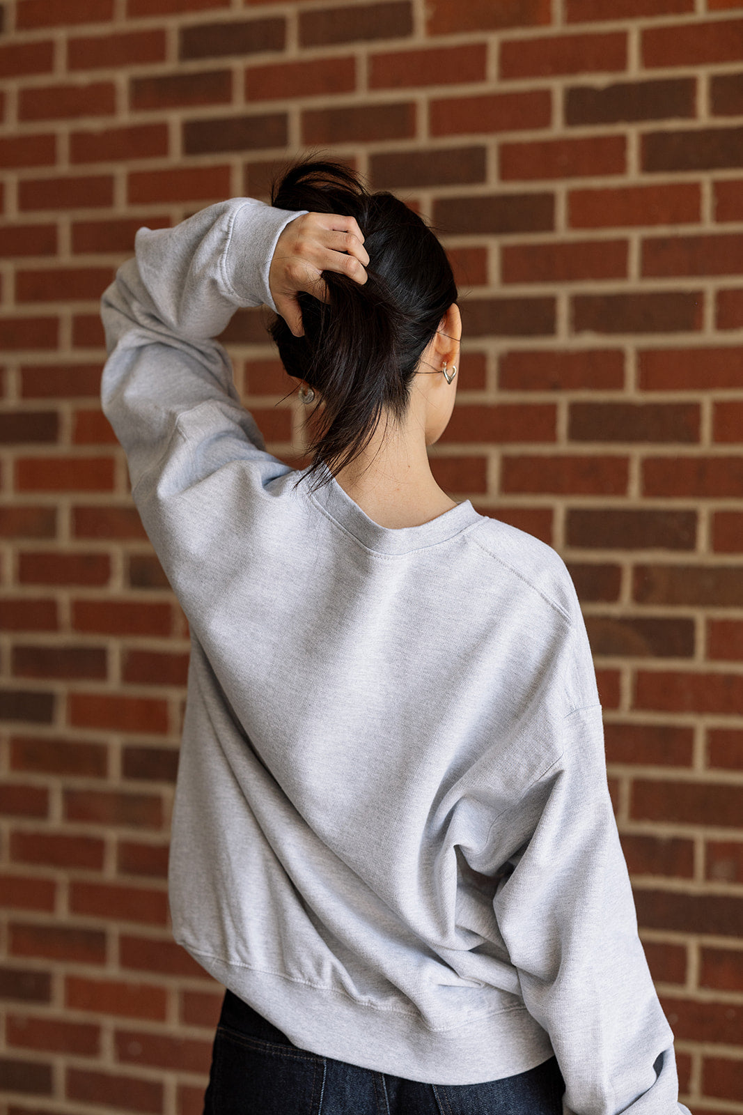 Girl Tribe™ College Crewneck Sweatshirt in Gray