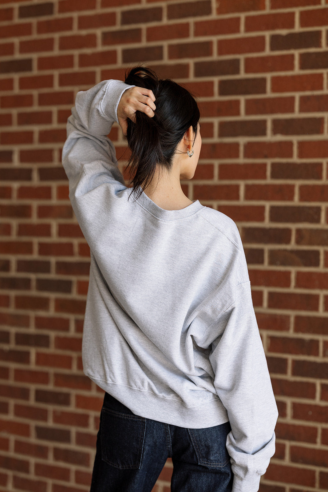 Girl Tribe™ College Crewneck Sweatshirt in Gray