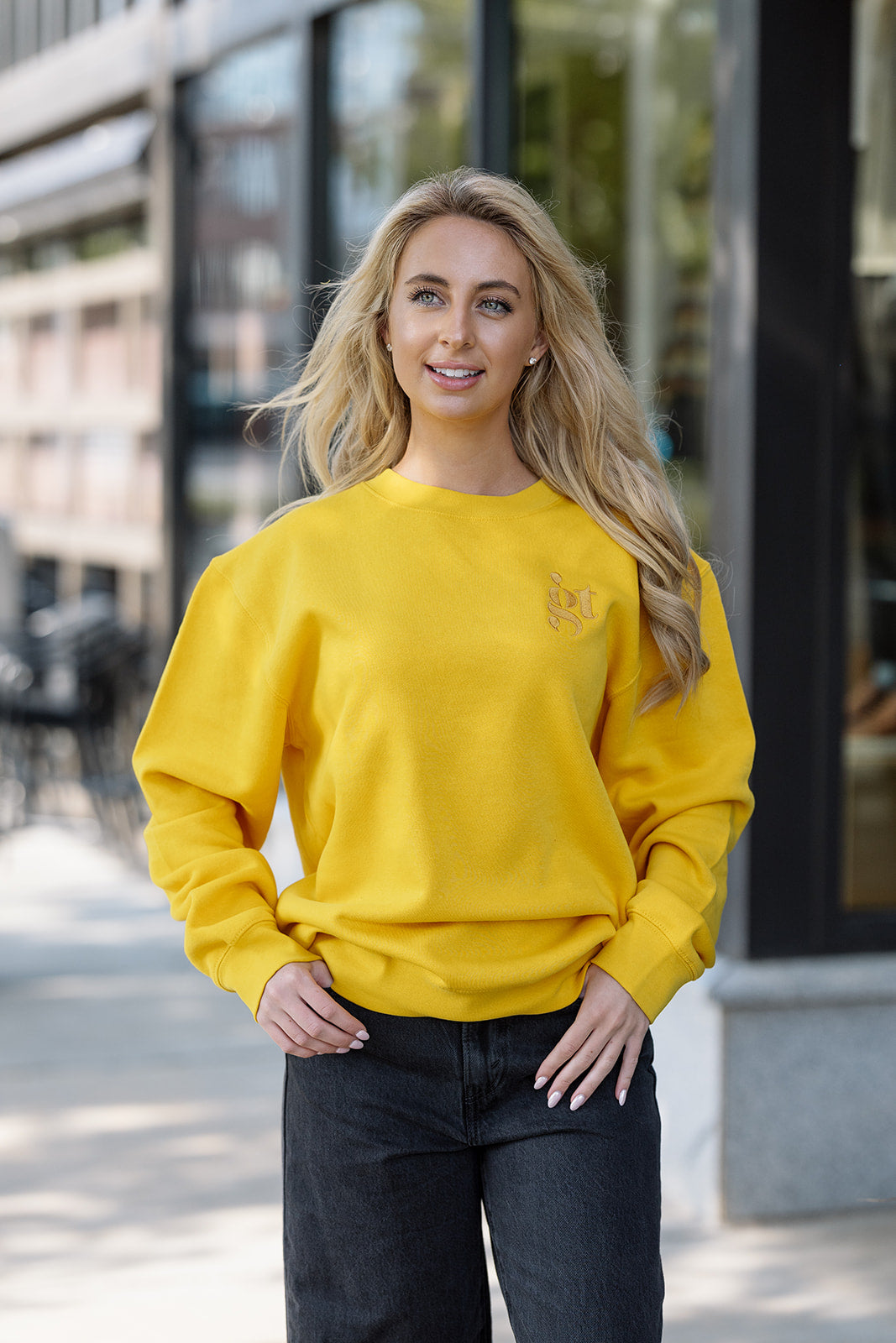 Girl Tribe Logo Sweatshirt in Yellow