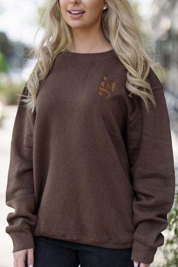 Girl Tribe Logo Sweatshirt in Espresso