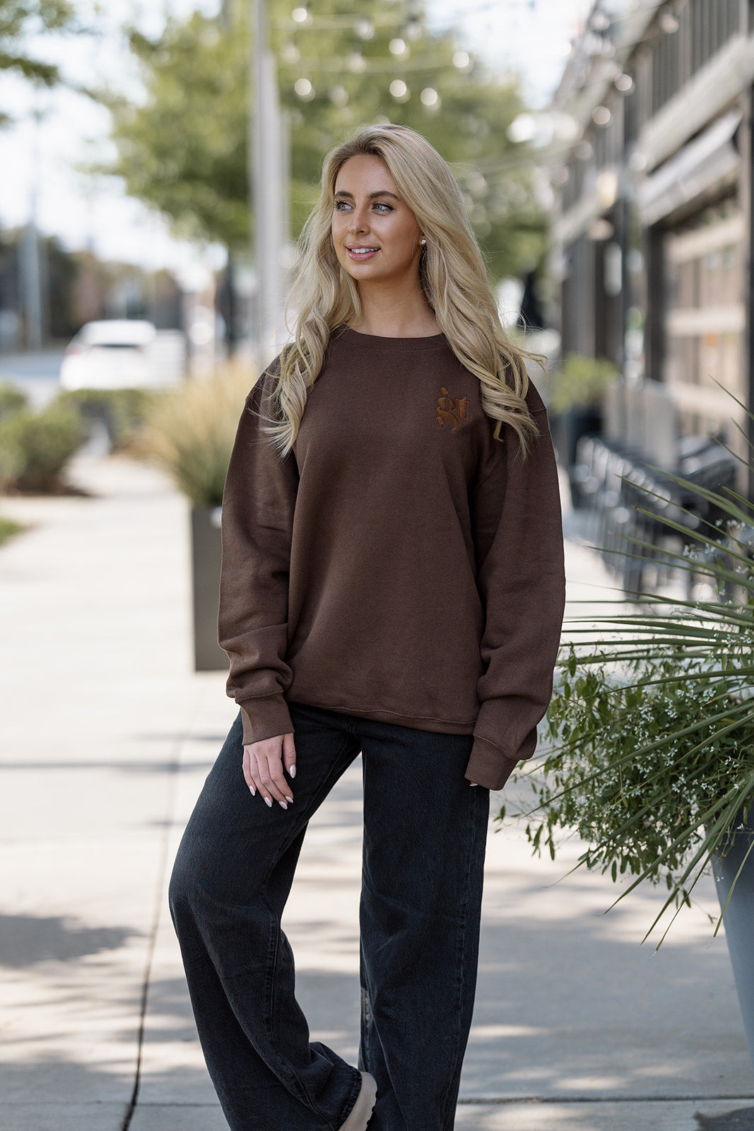 Girl Tribe Logo Sweatshirt in Espresso