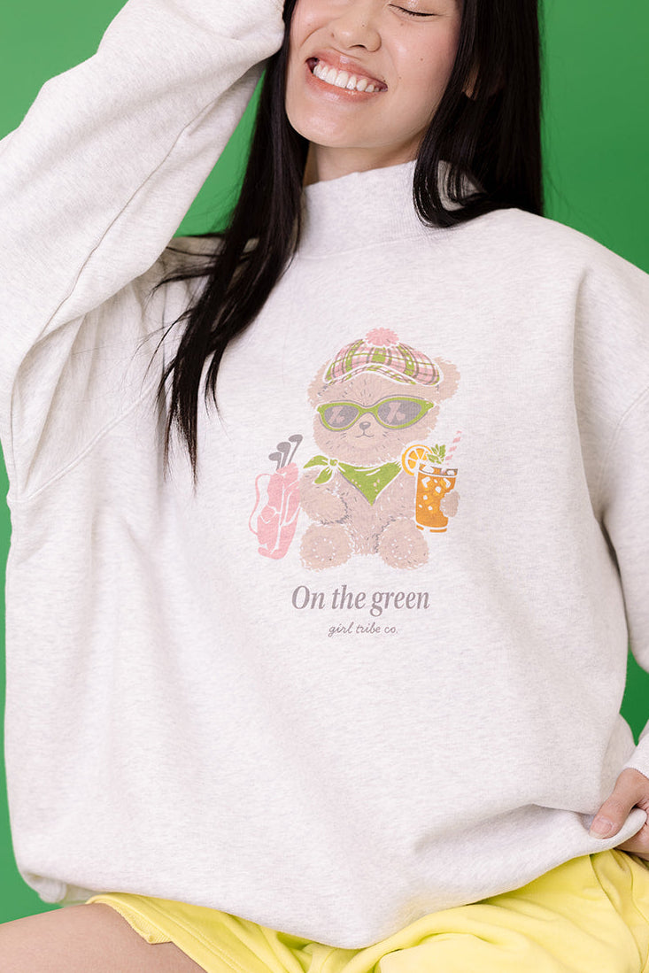 Golfer Bear Mock Neck in Ash