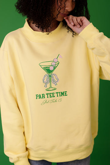Par Tee Time Yellow Golf Mock Neck