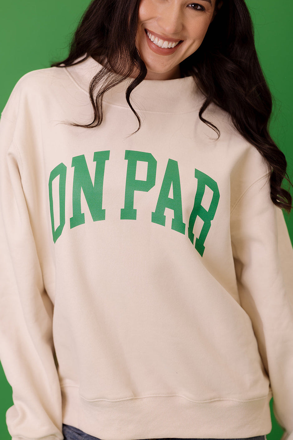 On Par Golf Mock Neck in Ivory