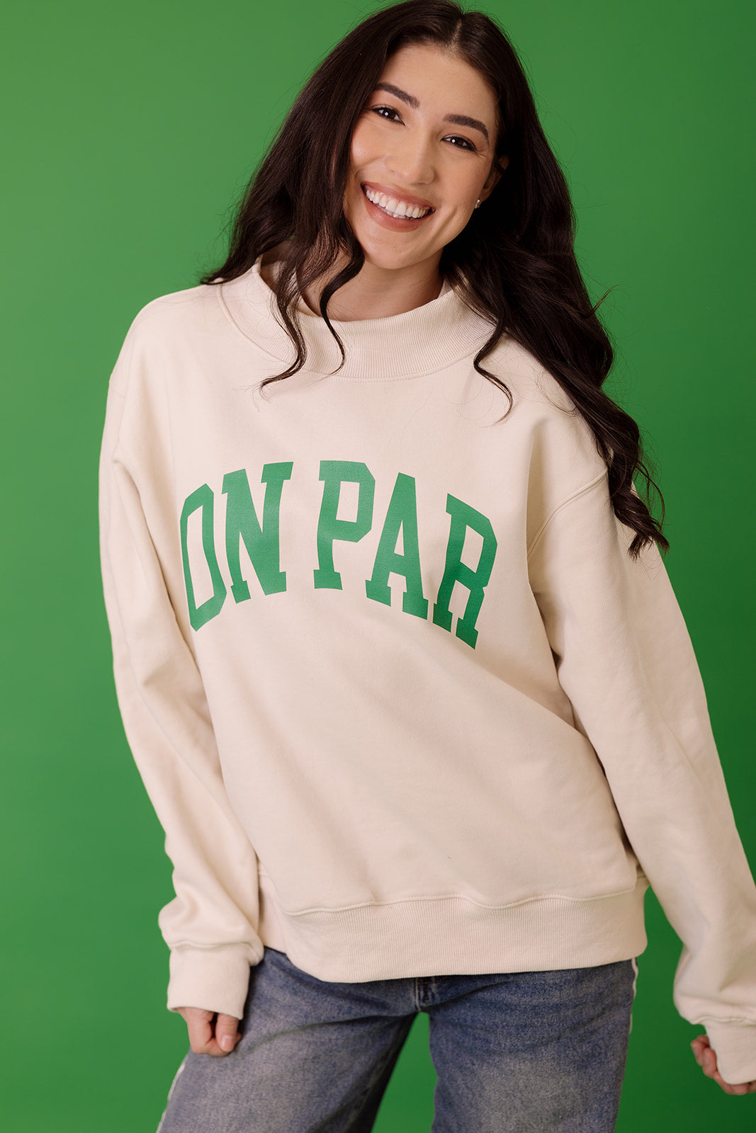 On Par Golf Mock Neck in Ivory
