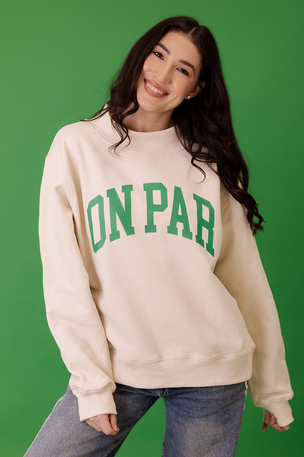 On Par Golf Mock Neck in Ivory