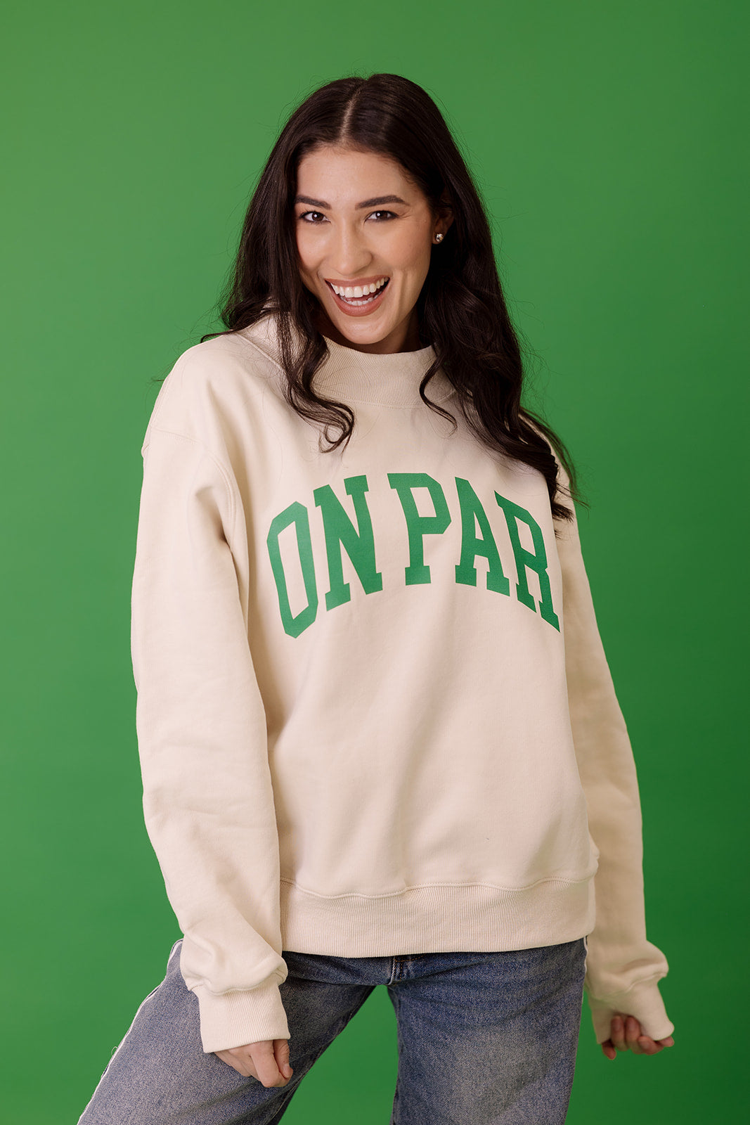 On Par Golf Mock Neck in Ivory