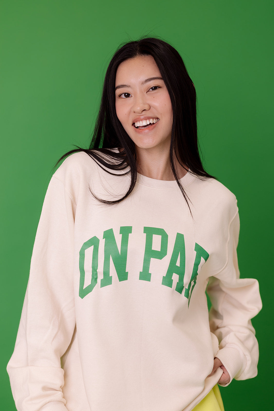 On Par Golf Crewneck in Ivory