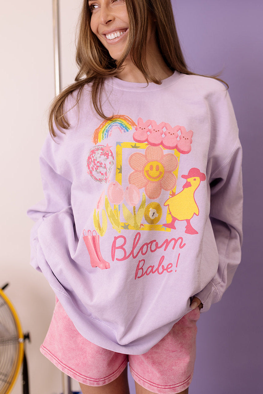 Bloom Babe Collage Sweatshirt in Orchid