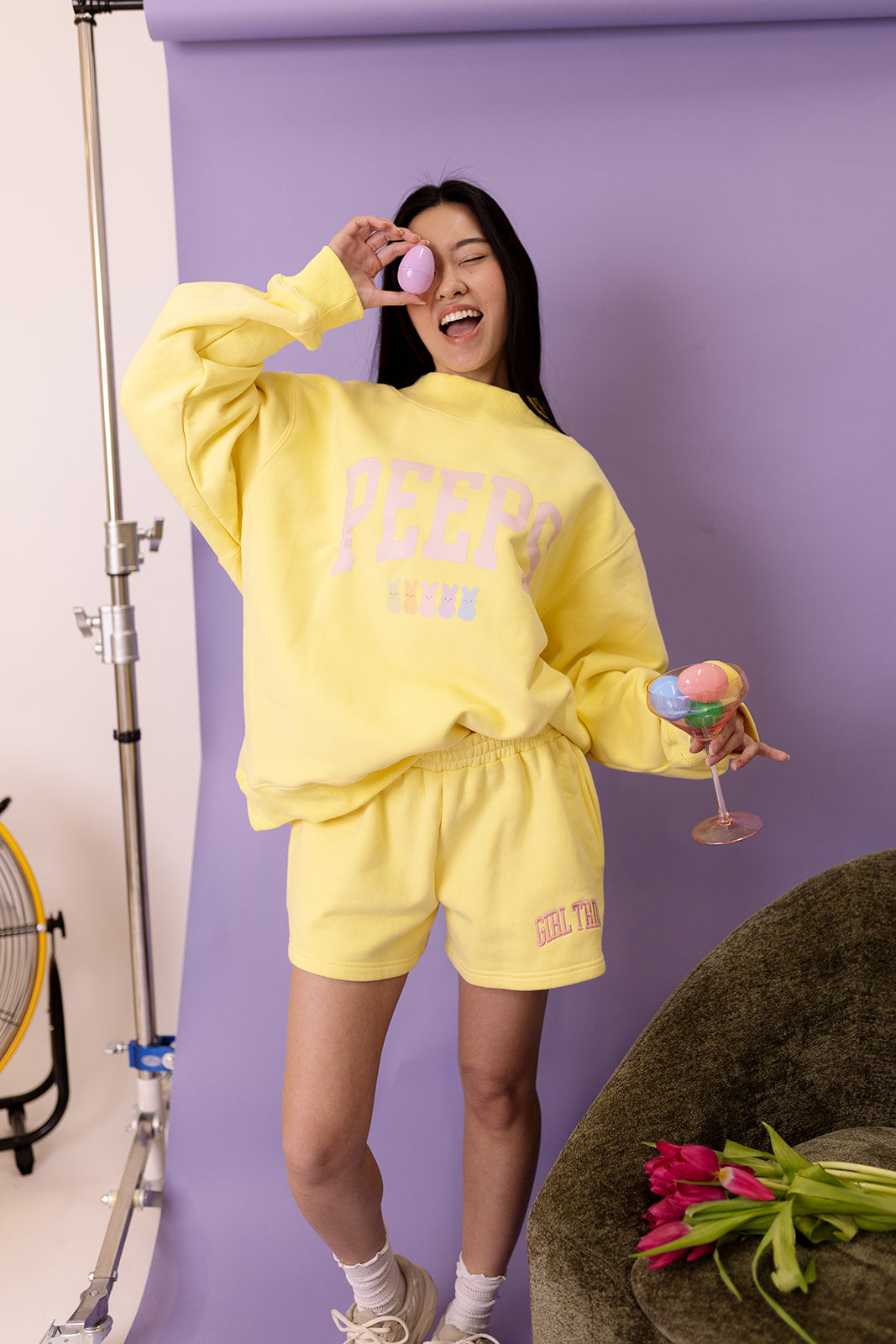 Peeps Mock Neck in Yellow
