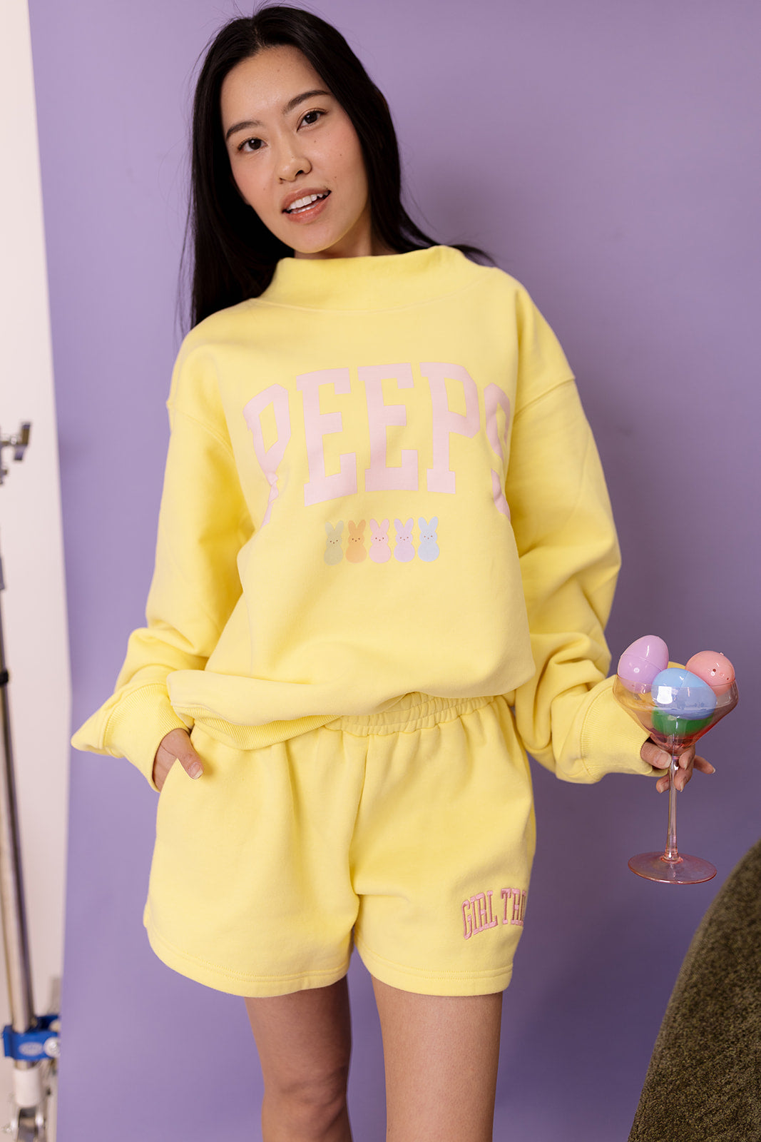 Peeps Mock Neck in Yellow