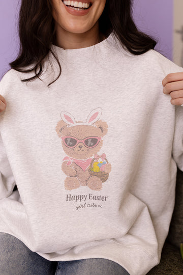 Easter Bear Mock Neck in Ash