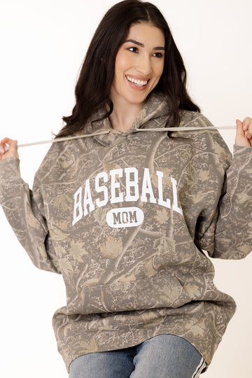 Baseball Mom Deadwood Camo Hoodie Sweatshirt