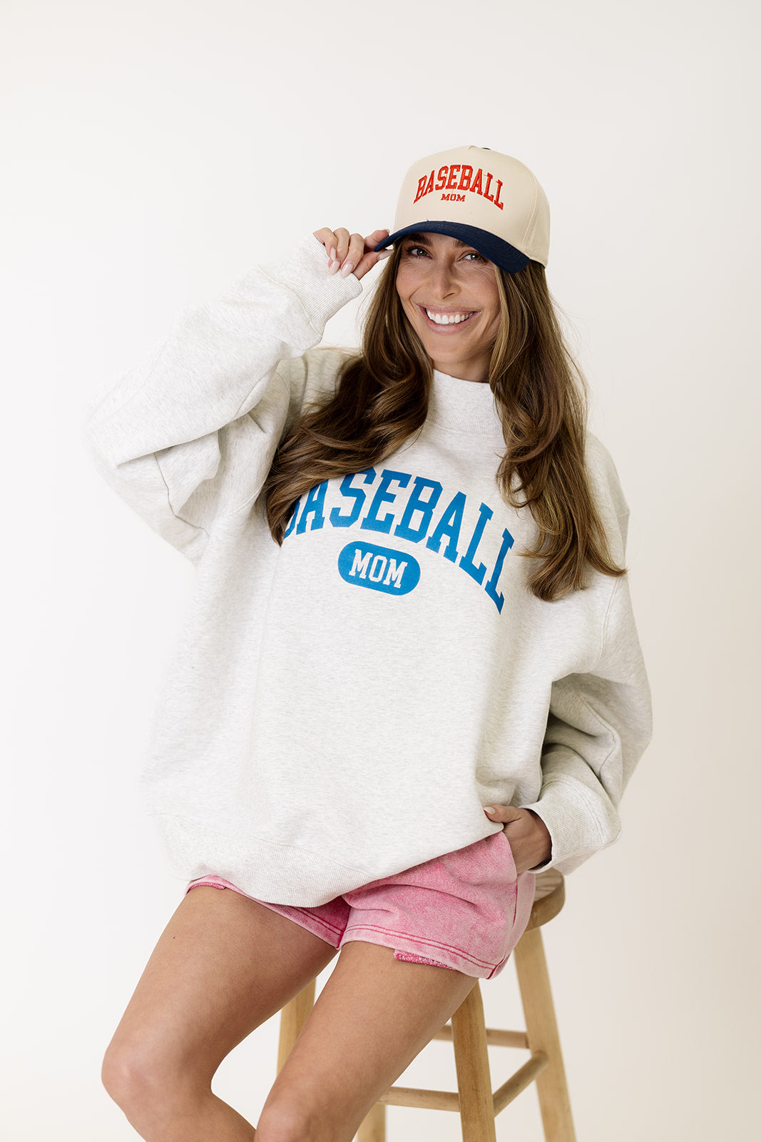 Baseball Mom Mock Neck