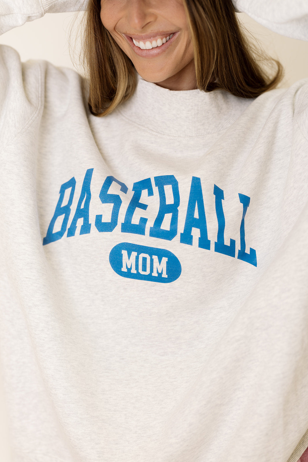Baseball Mom Mock Neck