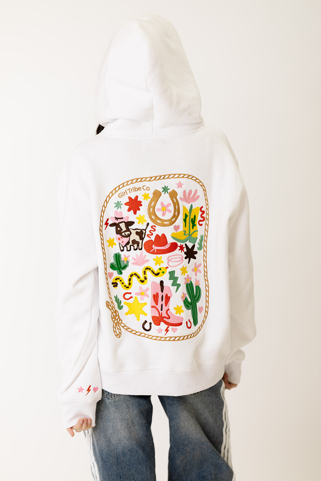 Girl Tribe Co Embroidered Funky Cowgirl Hoodie