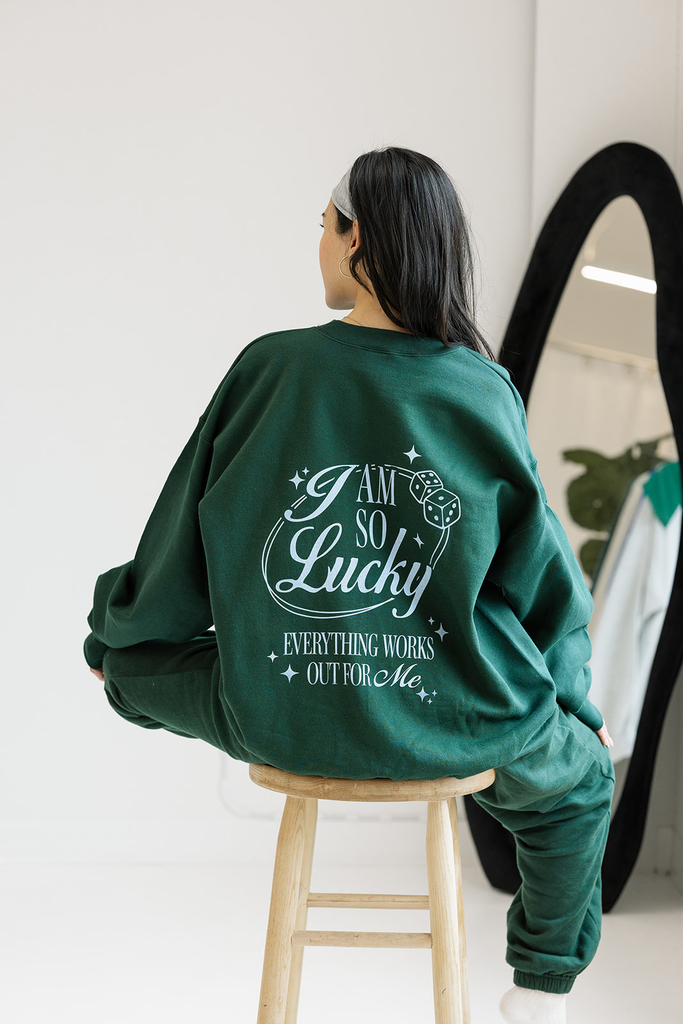 I Am So Lucky Sweatshirt - Girl Tribe Co. St Patrick's Day Collection