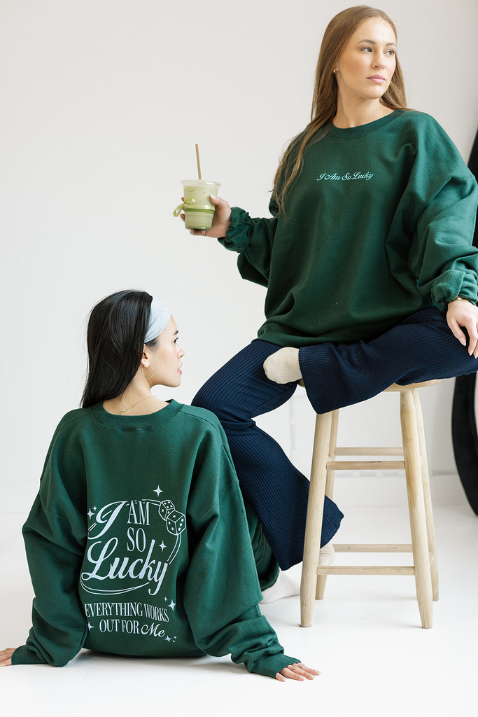 I Am So Lucky Sweatshirt - Girl Tribe Co. St Patrick's Day Collection