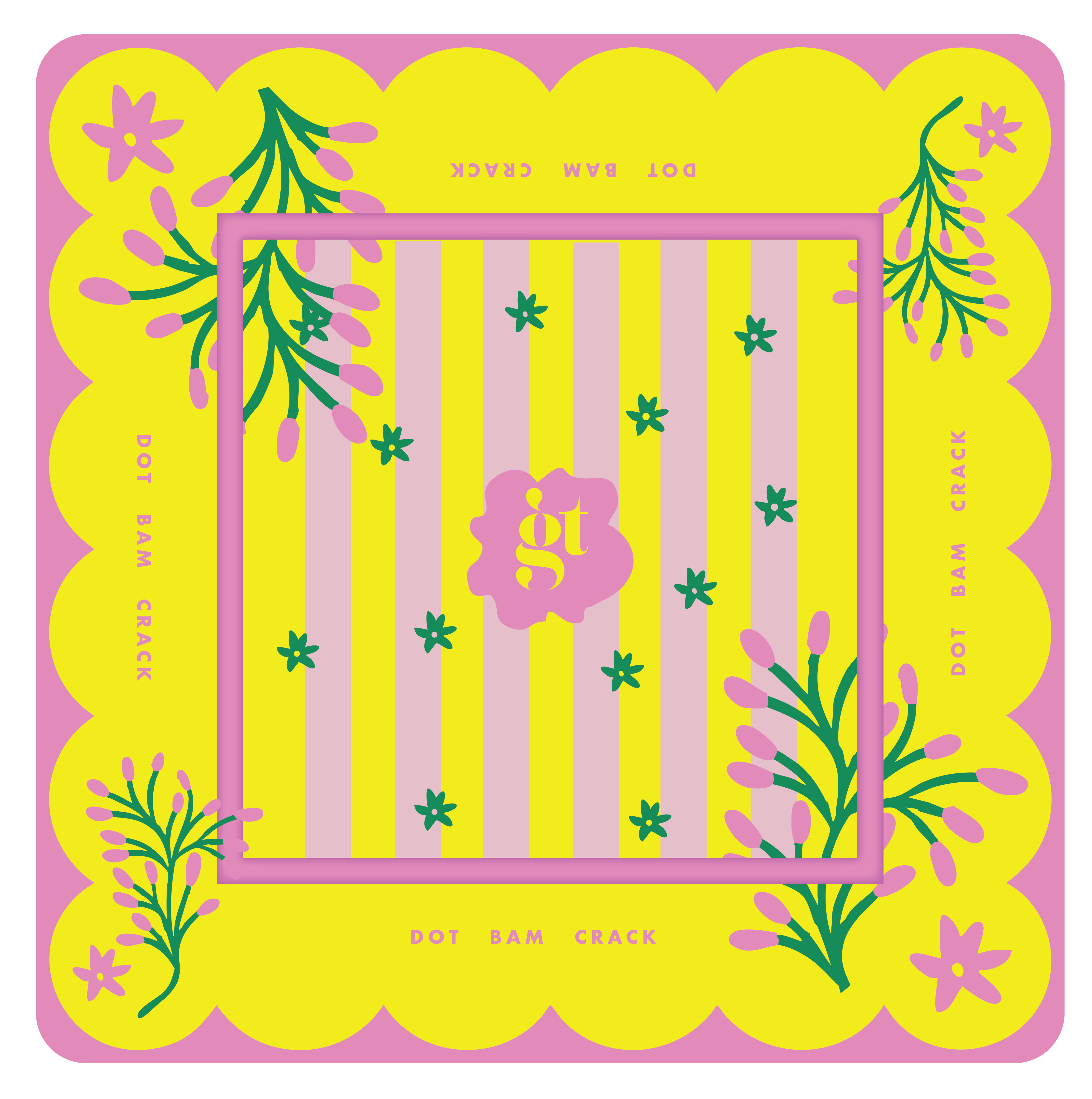 Mahjong Mat in Palm Springs Yellow 33"x33"