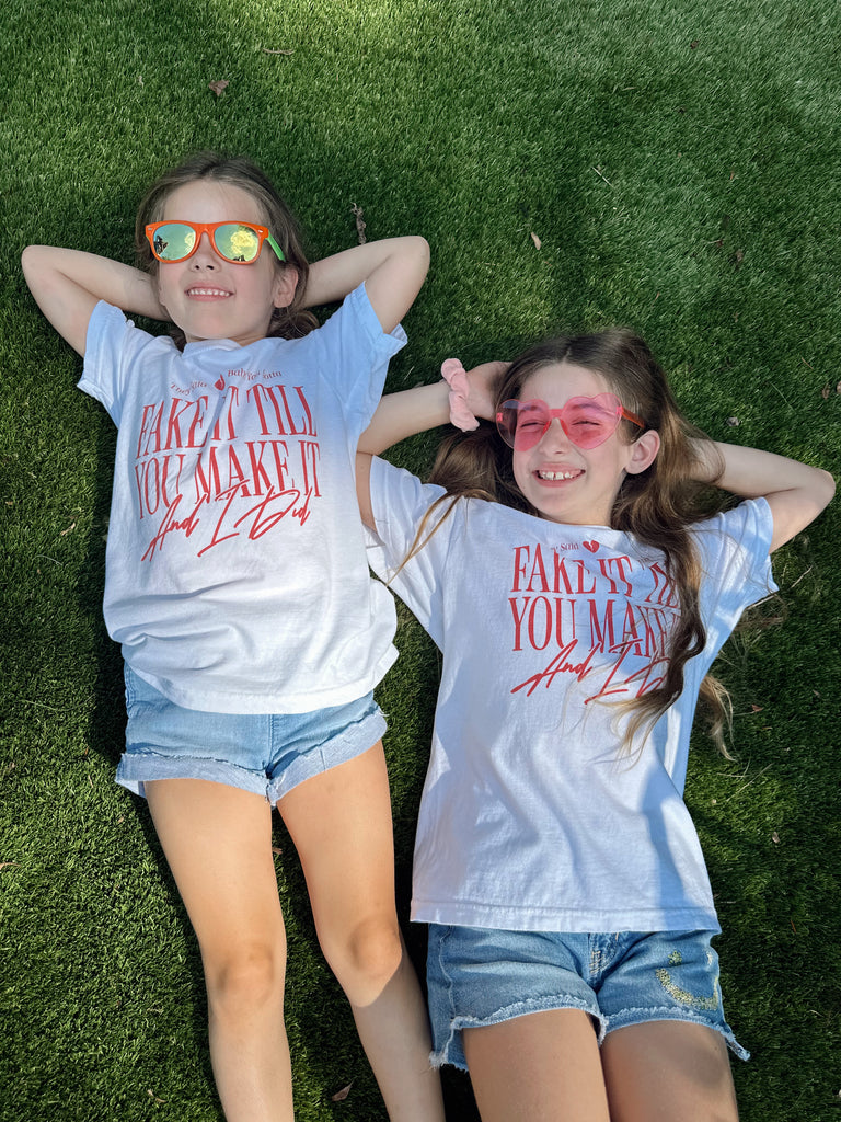 Fake It Till You Make It Youth Tee - Girl Tribe Co. Miss Americana Collection