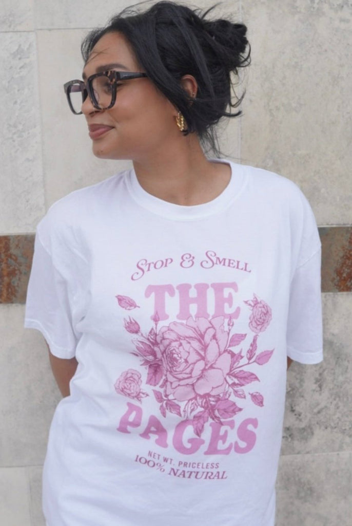 Stop And Smell The Pages Tee - Jolie Reads x Girl Tribe Co.