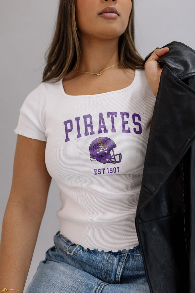 Pirates Helmet Baby Tee- Girl Tribe Co. ECU X Girl Tribe 