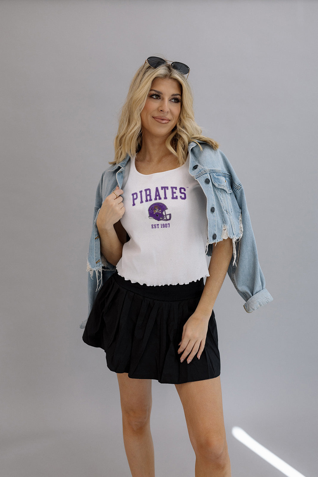 Pirates Helmet Baby Tee- Girl Tribe Co. ECU X Girl Tribe 