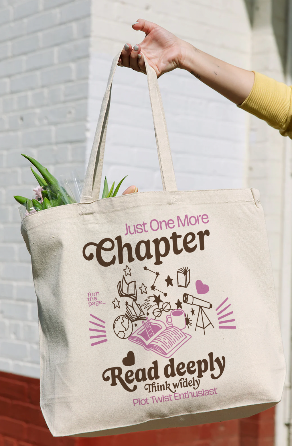 Plot Twist tote- Girl Tribe Co. Booktok and Iced Coffee Club 