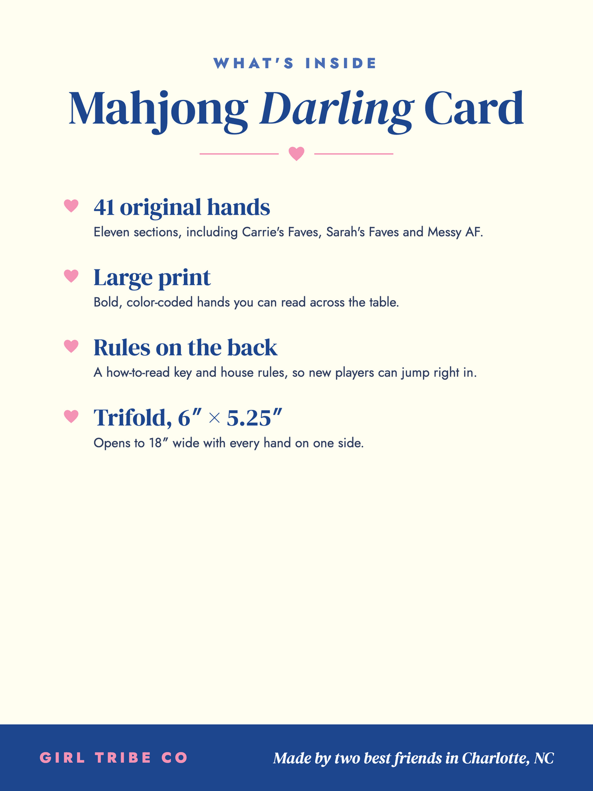 Mahjong Darling Mahjong Playing Card - 2027 Large Print