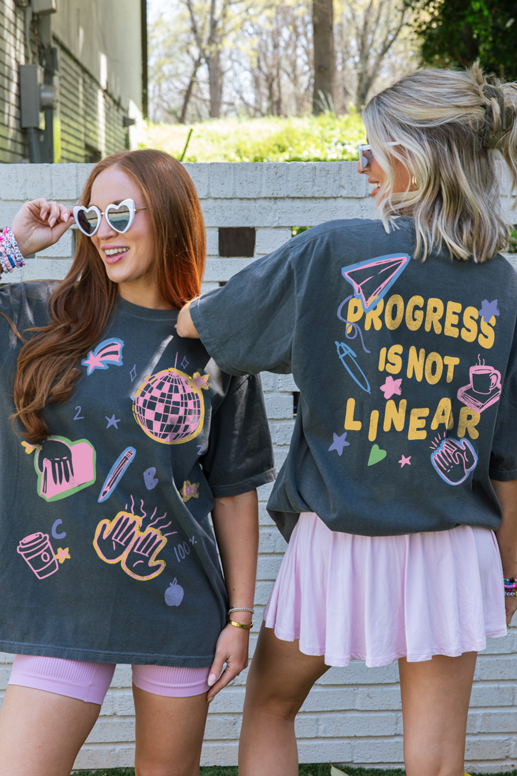 Progress Is Not Linear Tee- Girl Tribe Co., education, teacher, mental health, motivational 