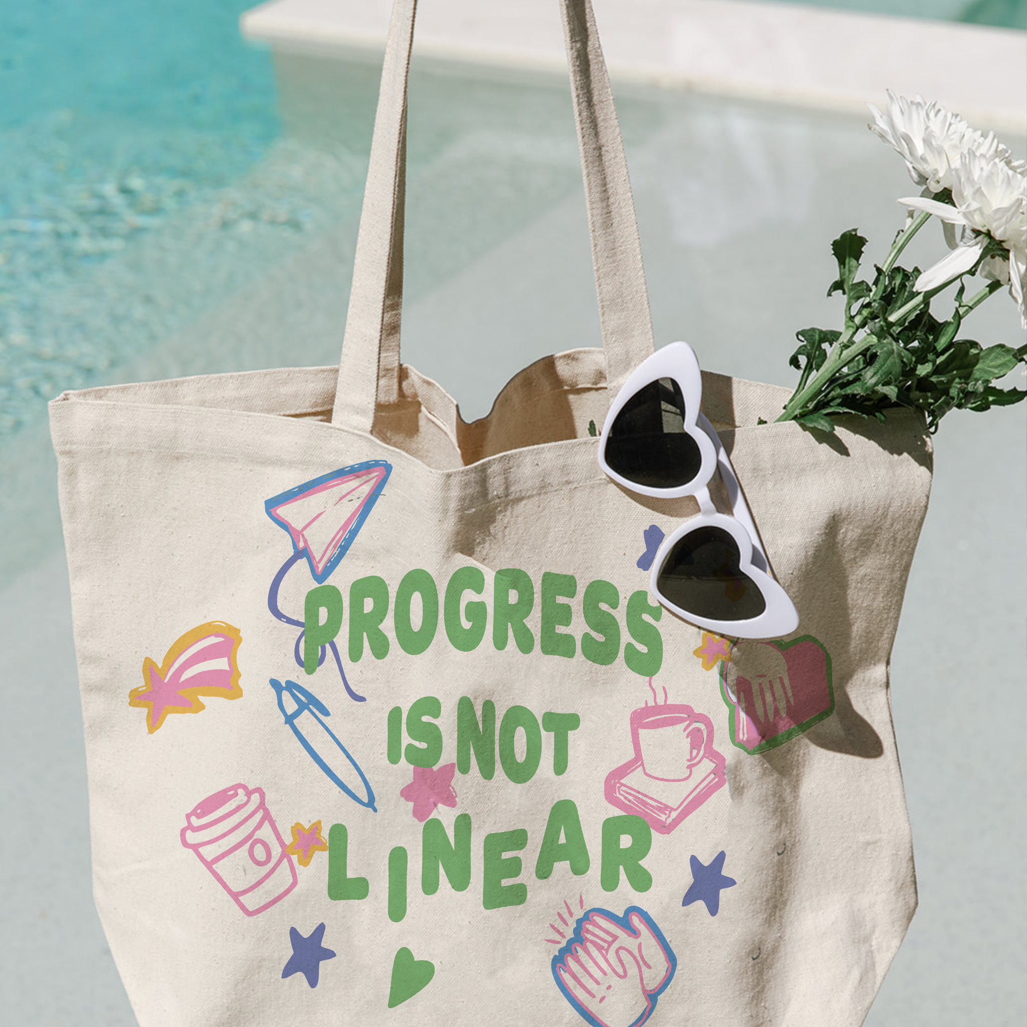 Progress Is Not Linear Tote- education, teacher, mental health