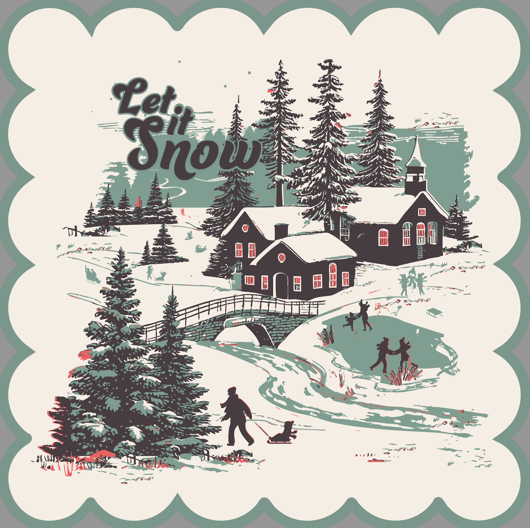 Let It Snow Mahjong Mat