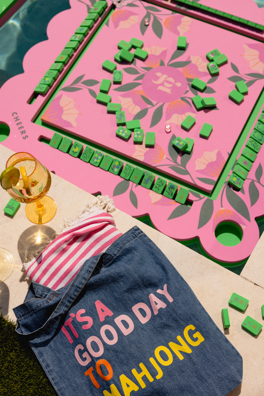 It's a Good Day to Mahjong Denim Tote