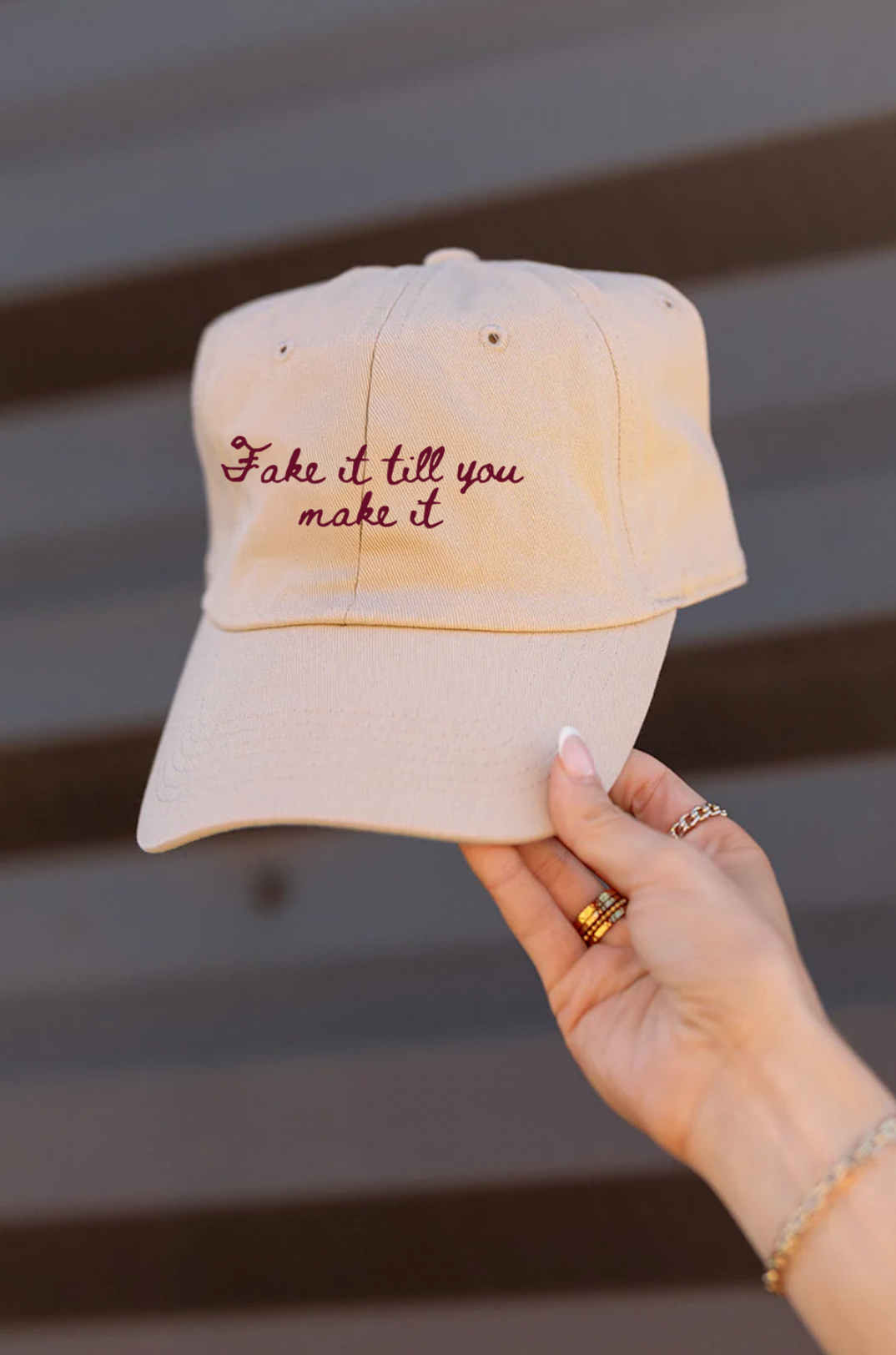 Fake It Till You Make It Hat in Stone