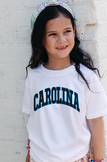 Youth Carolina Block Tee in White