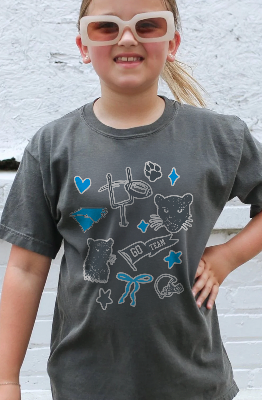 Youth Carolina Game Day Icons Tee in Pepper