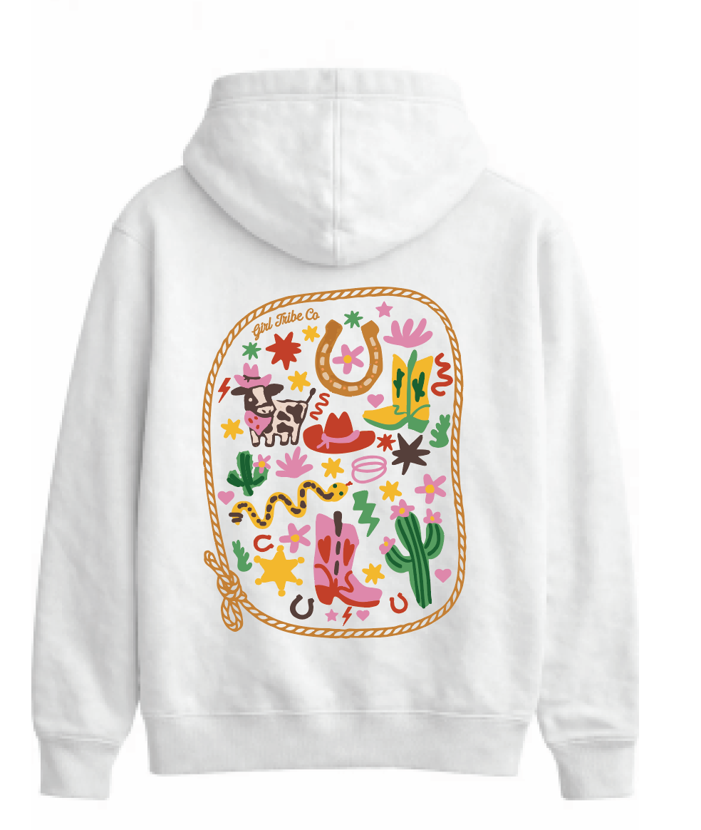 Girl Tribe Co Embroidered Funky Cowgirl Hoodie