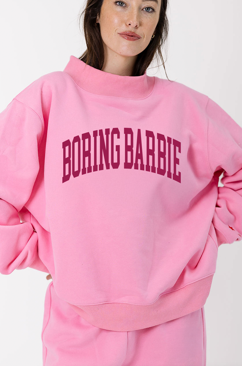 Boring Barbie Mock Neck in Pink