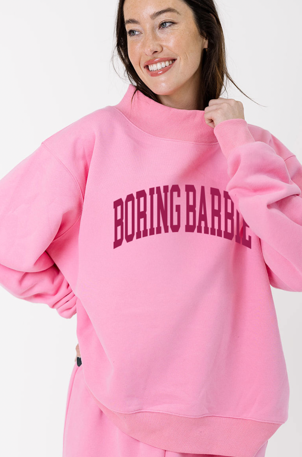 Boring Barbie Mock Neck in Pink