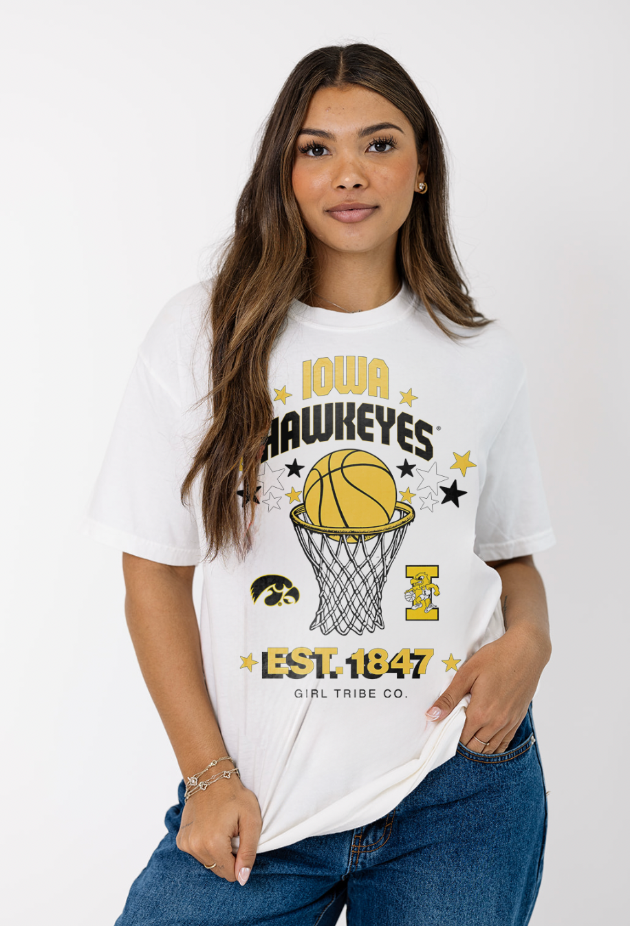 Iowa Hawkeyes Hoop Basketball Tee